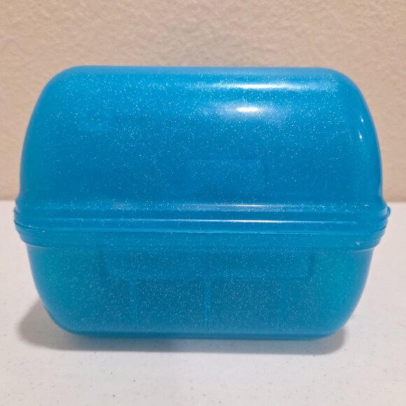 Caboodles Retro Makeup Case On-The-Go-Girl Blue Glitter Classic Organizer - Picture 9 of 12